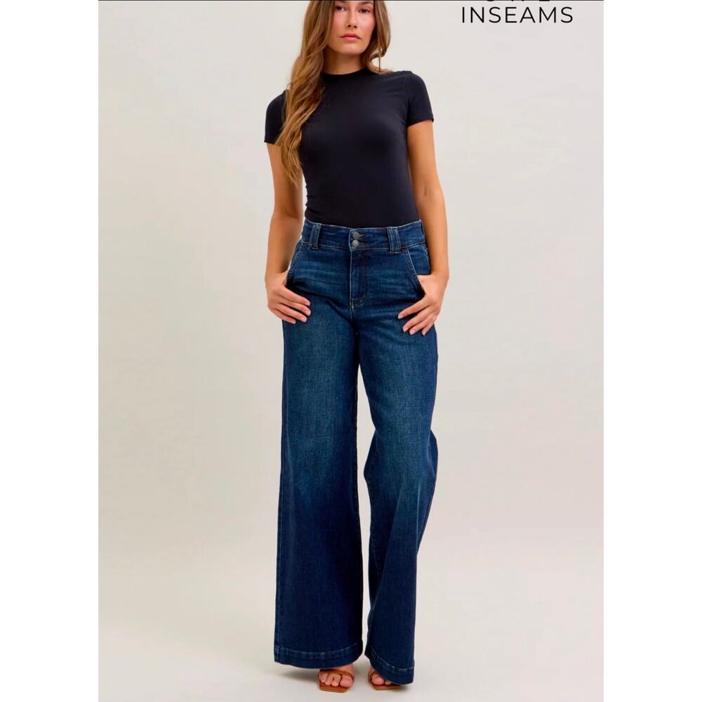 Judy Blue High Waist Trouser Wide Leg Denim Jeans 11 / 30 - Picture 9 of 9